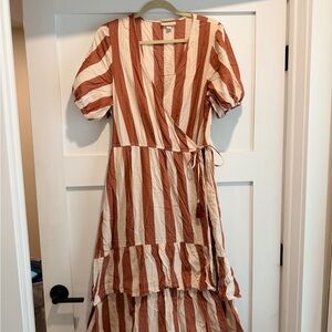 Knox Rose Red and Cream Striped Dress